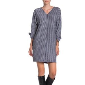NWT Max Studio Blue Stripe Long Sleeve Dress Small